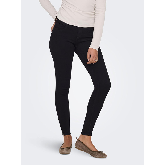 Жіночі джинси Only Kendell Skinny Fit, чорні, середньої посадки, укорочені (L/30L)