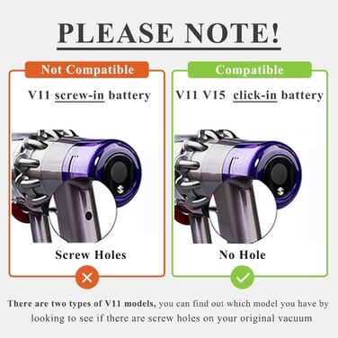 Запасний акумулятор DTK для пилососів Dyson V11 V15 (сумісний з SV15, SV16, SV22) з кнопковою установкою