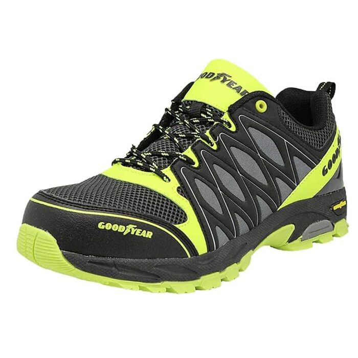 Черевики робочі Goodyear S1P/SRA/HRO для чоловіків, композитна підошва, 42 EU, чорний/неонові зелений