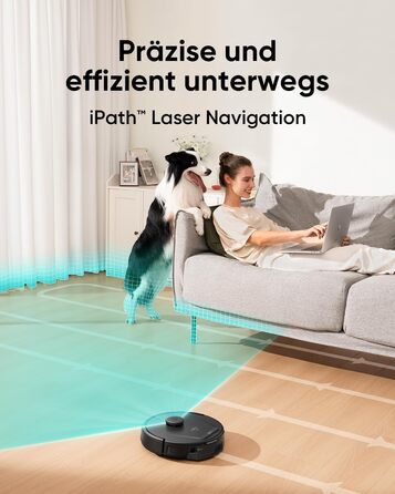 Робот-пилосос eufy L60 SES з функцією миття, потужність 5000Pa, лазерна навігація iPath, для ретельного прибирання, ідеальний для волосся та твердих підлог (відновлений)