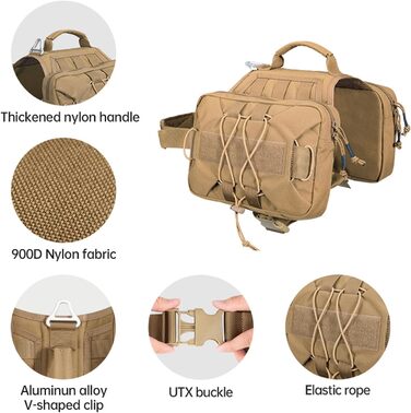 Рюкзак для собак Exceent Eite Spanker – зручний та місткий для подорожей, кемпінгу та прогулянок. Оливковий колір, розмір M, з двома бічними кишенями.