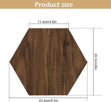 Набір гексагональних акустичних панелей MENAYODA (12 шт), самоклейні звукопоглинаючі плити високої щільності для стін, стелі та дверей, коричневі