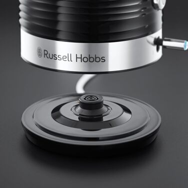 Електричний чайник Russell Hobbs Inspire 1.7л, 2400W, чорний з високоякісною глянцевою поверхнею, фільтр від накипу, індикатор рівня води, знімний кришка