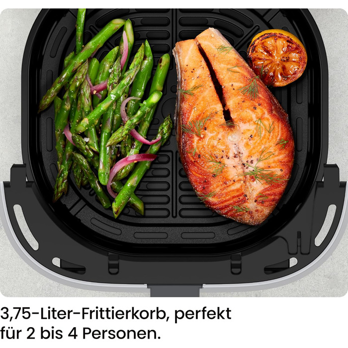 Chefman 3.75L Air Fryer - Compact Hot Air Fryer with Hi-Fry Technology, Window, Touch Controls, Non-Stick Coating, Dishwasher Safe - Black
