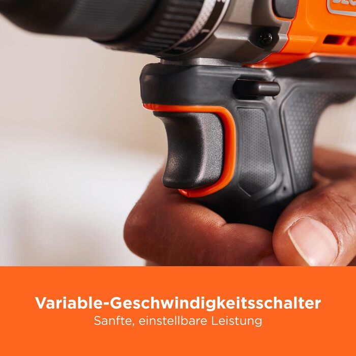 Акумуляторний дриль-шуруповерт BLACK+DECKER BCD382XN-XJ, 18V, 45Nm, 2 швидкості, LED-підсвітка