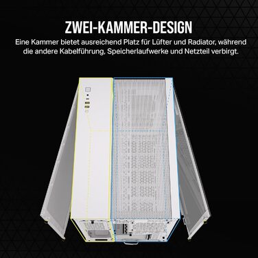Корпус для ПК CORSAIR 2500D Airflow mATX - білий, без вентиляторів, двокамерний дизайн