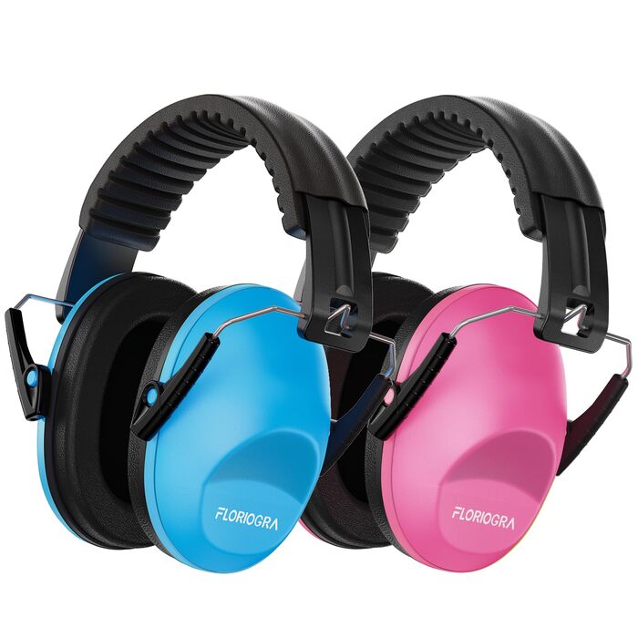 Навушники захисні для дітей Floriogra (2 шт) - блакитні та рожеві - від 3 до 16 років, складані, шумозаглушні