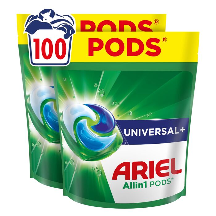 Капсули для прання Ariel Universal+ універсальний засіб для прання, 100 шт (на 82 прання)