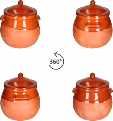MamboCat Casserole Pot with Lid | One-Pot Meal | 4.5 Liters | Mediterranean | Unique Handmade | Partially Glazed | Antique/Vintage | Medieval | Viking