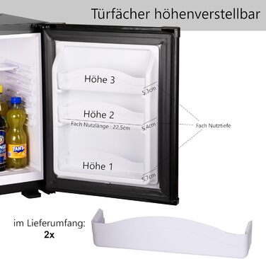 Міні-холодильник 28 літрів з замком, безшумний, з підсвічуванням, для вина, дверцята відкидні, 4°-14°C