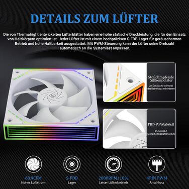 Thermalright Frozen Infinity 360 WHITE - рідинний кулер CPU з трьома вентиляторами, 2000 RPM, для AM4/AM5, Intel LGA115X/2011/1700/1851