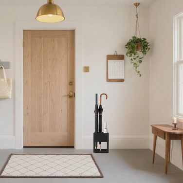 Підставка для парасоль підставка для парасоль з знімною підставкою для збору води, 22 x 9 x 28 см, 4 слоти, чорна