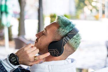 Бездротові навушники PowerLocus Over Ear Bluetooth з мікрофоном (Чорний/Коричневий)