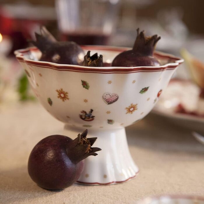 Десертна чаша на ніжці Villeroy & Boch Toy's Delight, преміум порцеляна, біло-червона
