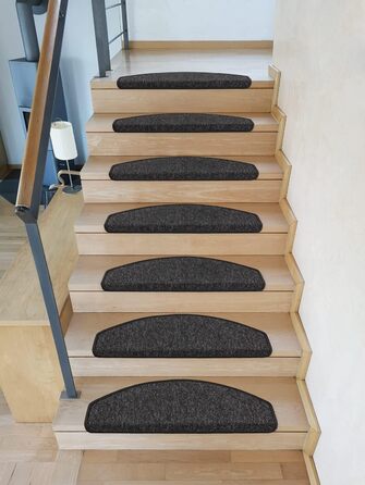 Сходинкові килимки Kettelservice-Metzker Imago: набір з 15 штук, антиковзаючі, з фетровою підкладкою (антрацит)