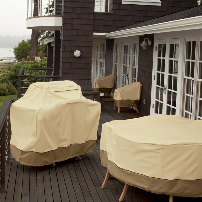 Чохол для гриля Classic Accessories Veranda M, водонепроникний, для середніх BBQ-грилів, з вентиляційними отворами, захист від усіх погодних умов, 147x76x122 см, бежевий