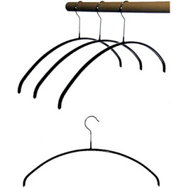Hagspiel 20-Piece Metal Clothes Hangers, Non-Slip Coated, Black for Men, Length 46 cm