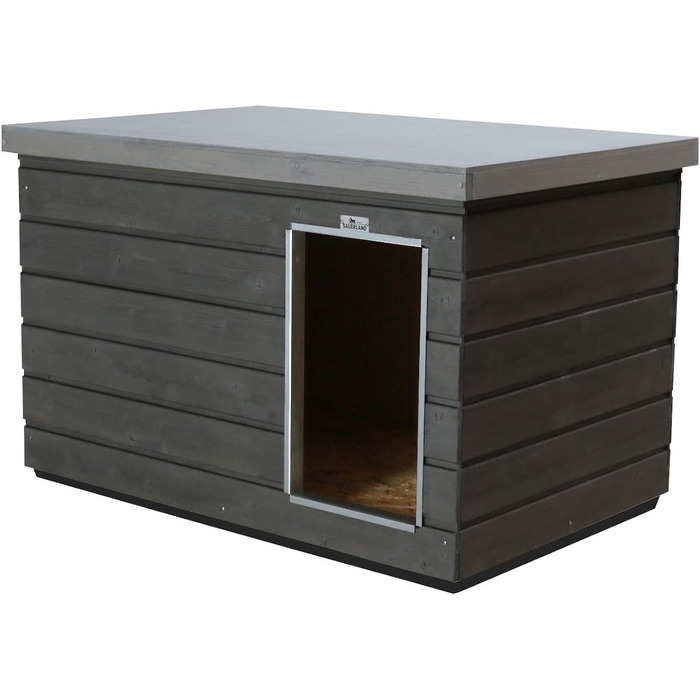 Будка для собак Sauerland, графіт/платиновий, середня, ізольована, міцна конструкція