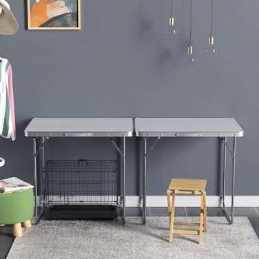 Складний туристичний стіл Lucn 60 см - портативний та складаний столик для пікніка, саду, балкону, кухні, ринку, роботи. 2 висоти: 20/56 см, розмір 80 см