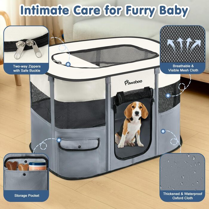 Pawaboo Переносний вольєр для тварин, складаний вольєр для собак з водонепроникного оксфорду, клітка для котів з сумкою, мискою, для цуценят, котів, кроликів, для дому та вулиці, зелений (90x70x60 см)