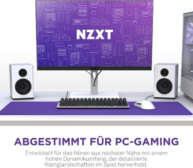 Комп'ютерні колонки NZXT Relay – 80 Вт, повний діапазон звуку, білий колір