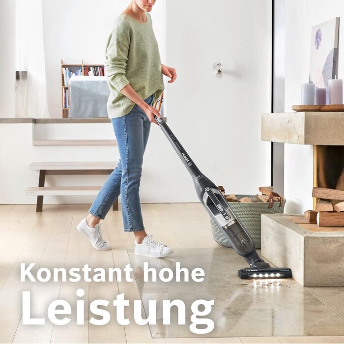 Пилосос Bosch Flexxo 2в1 BBH3P280, бездротовий, акумуляторний, безмішковий, висока потужність, довга автономність, LED-насадка, для всіх типів підлог, темно-сірий, 28В