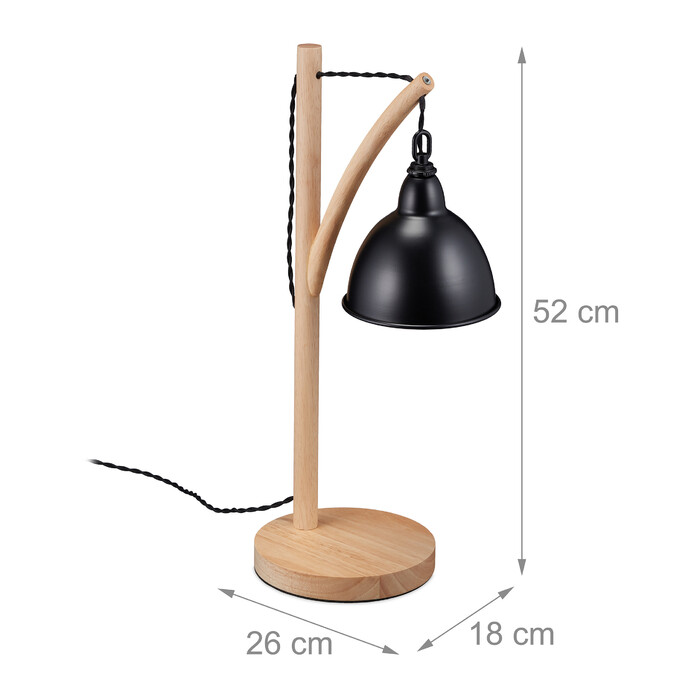 Relaxdays Table Lamp with Hanging Lampshade
