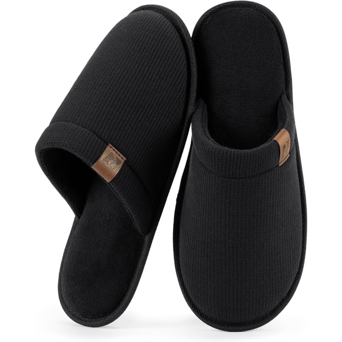 Чоловічі тапочки RockDove LiteStep з вафельної в'язки для дому, чорні (47/48 EU)