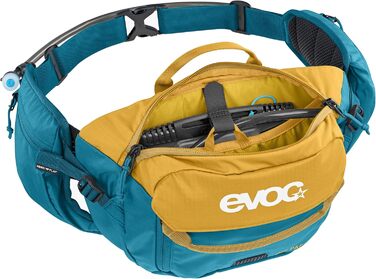 EVOC HIP Pack 3л - поясна сумка, нагрудна сумка, жилет-сумка (3л об'єм, система Airflow Contact, регульований поясний ремінь, система Venti Flap, з питною камерою) (Колір: Глина/Океан)