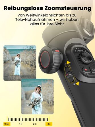 Стабілізатор для смартфона AOCHUAN 3-осьовий, складний, з фокусним колом, для iPhone та Android, Smart XE AI - для TikTok, YouTube, Vlog