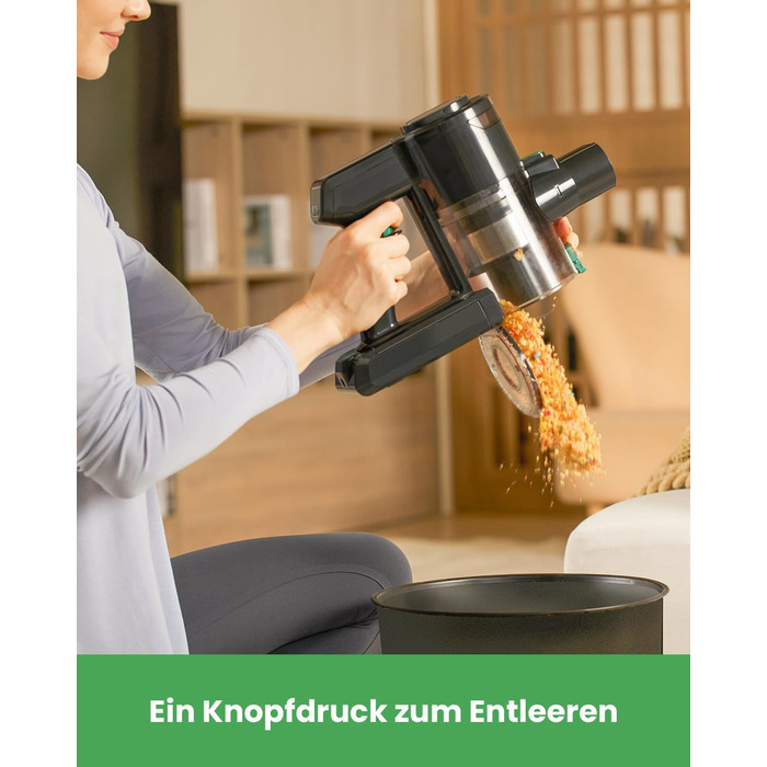 Бездротовий акумуляторний пилосос Vactidy V9 з LED-підсвічуванням, 30KPa, до 45 хвилин роботи, для видалення шерсті тварин, твердих поверхонь та килимів, чорний