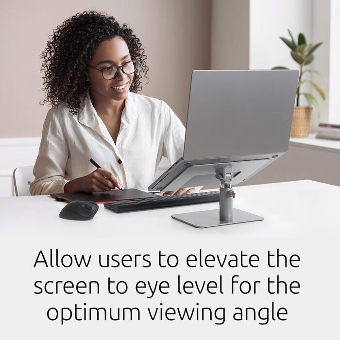 Підставка для ноутбука Kensington K50424WW до 16 дюймів з регулюванням висоти та кута нахилу, з вентиляцією та місцем для зберігання
