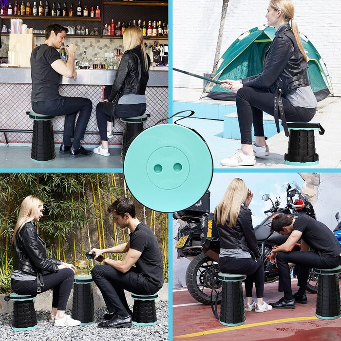 Складаний туристичний стілець-табурет, 440lbs, з сумкою, для кемпінгу, риболовлі, відпочинку на природі (Колір: Зелений)