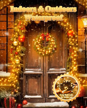 Гірлянда Halloween на 300 LED з таймером та 8 режимами освітлення, 30 метрів, тепле світло, для декорування приміщень та вулиці