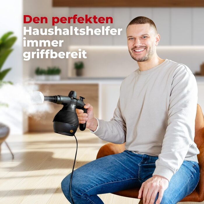 Neighbour's Friend® Steam Cleaner - New Model – Powerful Handheld Steam Cleaner, 3.5 Bar Pressure, 4m Cable, 350ml Tank. Handheld Steam Cleaner for Car, Workshop, Household & Window Cleaning