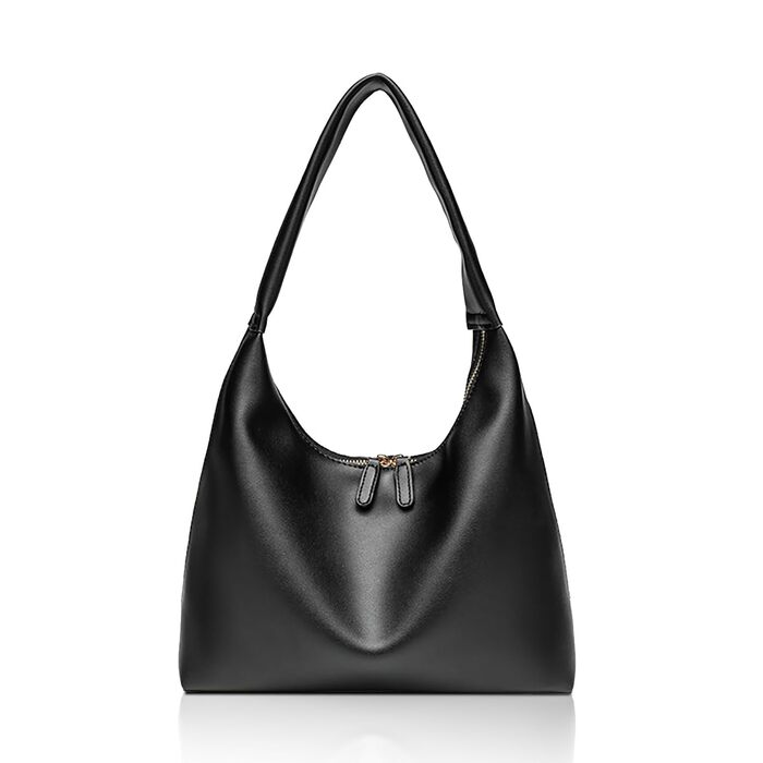 Сумка жіноча Hobo Bag з м'якої PU шкіри чорного кольору, велика сумка-тоут на плече для офісу та подорожей, вінтажний стиль