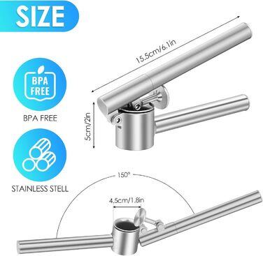 Прес для часнику з нержавіючої сталі - практичний кухонний помічник, міцний та стабільний