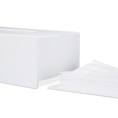 Relaxdays Cosmetic Tissue Box Bamboo White