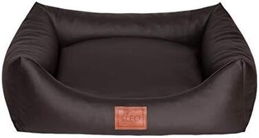 Софа для собак Leo4dog Natalie: м'яке ліжко-софа з штучної шкіри, 4 розміри (XL 115x90 см), темно-коричневий