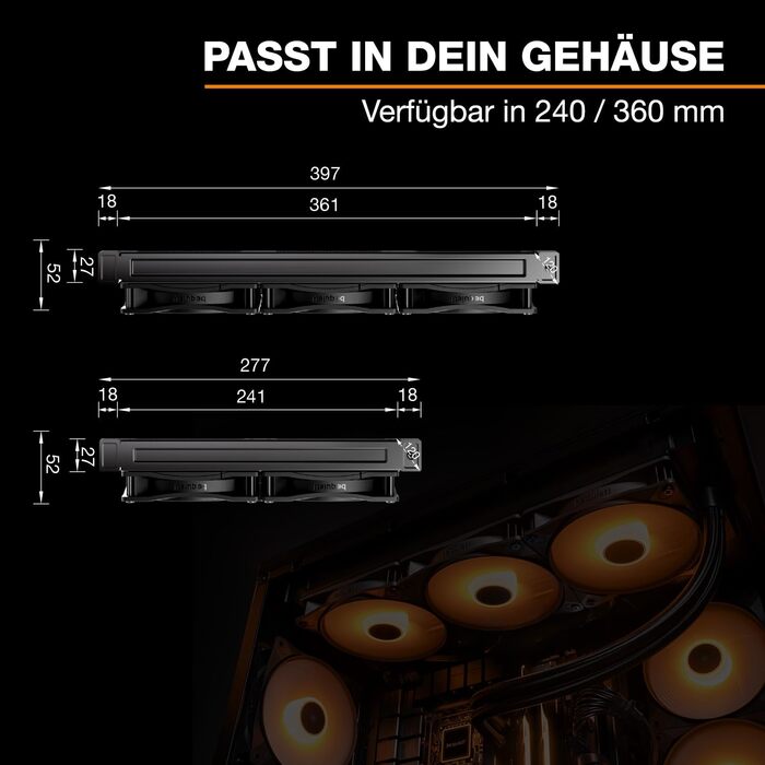 Система водяного охолодження be quiet! Pure Loop 3 LX 240mm - для AMD/Intel, 2x 120mm вентилятори, тиха помпа