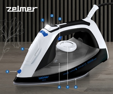 Парова праска Zelmer Irys ZIR3100 3000Вт, 0,4 л, керамічна підошва