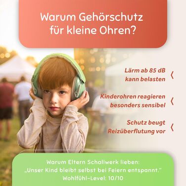 Schallwerk® Kapselgehörschutz Kiddies (Matcha Green) – навушники шумозахисні для дітей, преміум-якість, захист від шуму, ідеальні для повсякденного використання та заходів