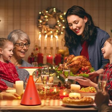 Настільна LED лампа акумуляторна бездротова, 4000mAh, димується, сенсорна, 3 кольори, для дому та вулиці, 2 в упаковці (Червона)