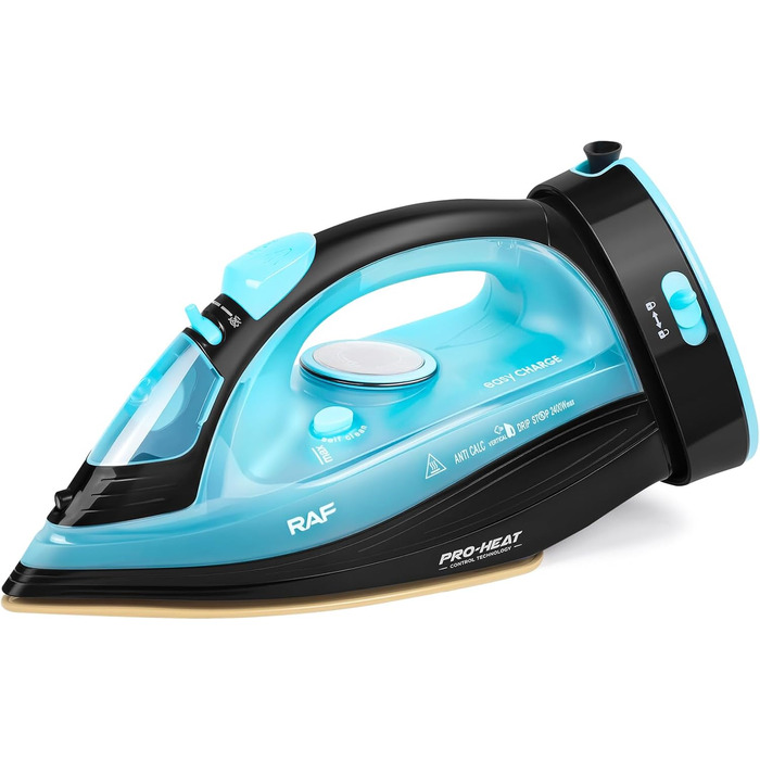 Пароочисник ZStarlite Powersteam Ultra: бездротовий, 2400W, керамічна підошва, антикальк, безперервний пар, вертикальне прасування, самоочищення, 320мл, блакитний