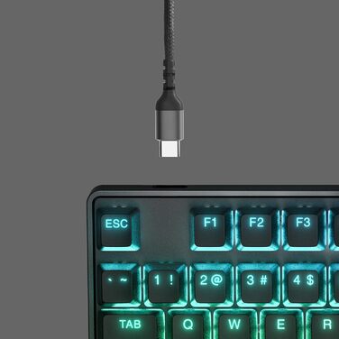 SteelSeries Apex 7 - Механічна ігрова клавіатура з OLED дисплеєм - QWERTZ (оптичні перемикачі, TKL, американська клавіатура)