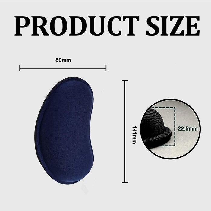Підставка для зап'ястя під мишу з Memory Foam, 2 шт. - Ergonomische Handgelenkstütze (Чорний + Темно-синій)