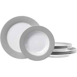 Сервіз столовий Ritzenhoff & Breker Doppio, 8-місний, порцеляна, сірий