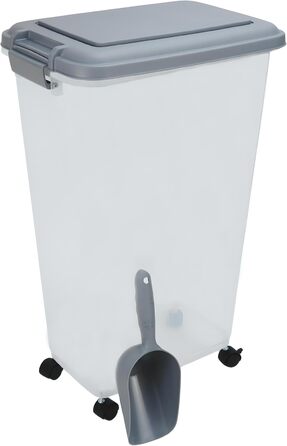 DIVCHI Контейнер для зберігання корму для тварин 20L з кришкою-фліпом та замком, з мірною ложкою. Підходить для собак, котів, птахів. Герметичний, зелений, 9 кг