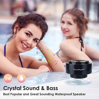 Водонепроникна Bluetooth колонка для душу Xleader з присоскою, портативна музична міні-колонка для ванної кімнати, подарунок для дівчат, хлопців, жінок і чоловіків, колір рожеве золото