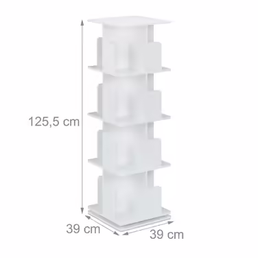 Relaxdays White Rotating Bookshelf